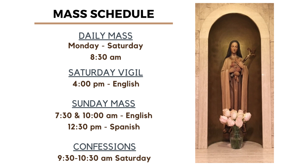 Mass Schedule Web | Little Flower Catholic Parish